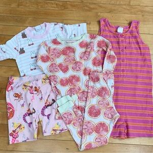 Hanna Andersson Burt’s Bees Pajama Bundle Lot Spring Summer 130cm 7/8Y